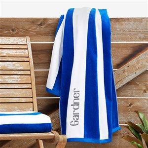Custom Embroidered Cabana Stripe Beach Towels - 32723