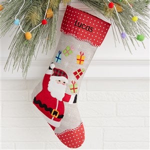 Polka Dot Santa Personalized Christmas Stockings