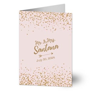Sparkling Love Personalized Wedding Greeting Card - Signature