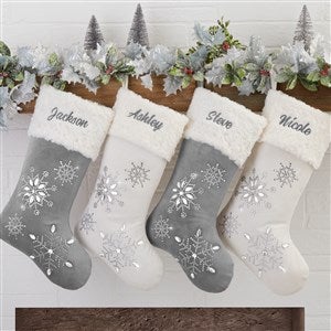 Season's Sparkle Embroidered Stockings