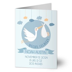 It's A Boy Personalized Baby Greeting Card - Signature