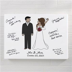 Wedding Couple philoSophie's Guest Book Personalized Canvas Print - 12x18