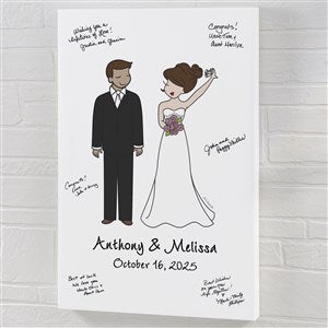 Wedding Couple philoSophie's Guest Book Personalized Canvas Print - 16x24