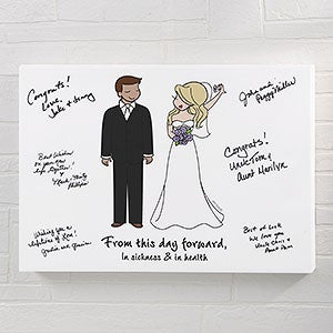 Wedding Couple philoSophie's Guest Book Personalized Canvas Print - 24x36
