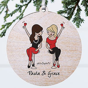 Best Friends philoSophie's Personalized Ornament - 1 Sided Wood