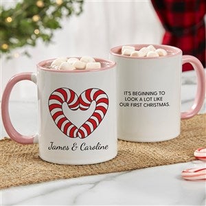 Precious Moments Candy Cane Heart Personalized Pink Mug 11oz
