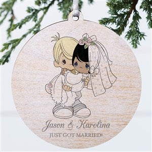 Precious Moments Wedding Ornament - 1 Sided Wood