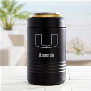 NCAA Miami Hurricanes Personalized Stainless Insulated Beer Can Holder