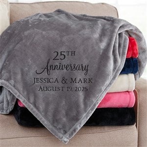 Anniversary Text Personalized 50x60 Grey Fleece Throw