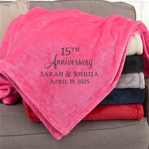 Anniversary Text Personalized 60x80 Pink Fleece Throw