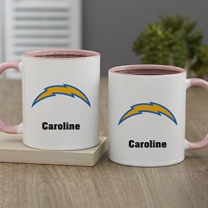NFL Los Angeles Chargers Personalized Coffee Mug 11o. - Pink