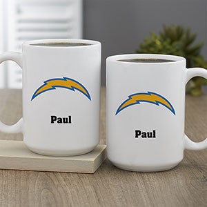 NFL Los Angeles Chargers Personalized Coffee Mug 15oz  White