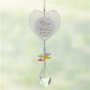 Your Wings Personalized Memorial Pastel Heart Suncatcher