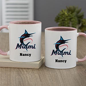 MLB Miami Marlins Personalized Coffee Mug 11oz. - Pink