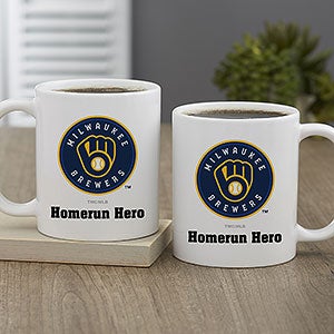 MLB Milwaukee Brewers Personalized Coffee Mug 11 oz.- White