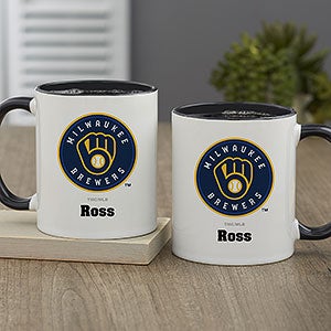 MLB Milwaukee Brewers Personalized Coffee Mug 11oz. - Black
