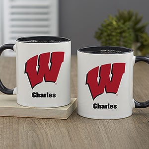 NCAA Wisconsin Badgers Personalized Coffee Mug 11oz. - Black