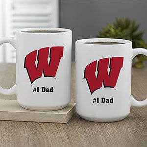 NCAA Wisconsin Badgers Personalized Coffee Mug 15 oz - White