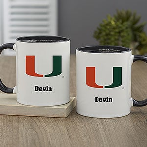 NCAA Miami Hurricanes Personalized Coffee Mug 11oz Black
