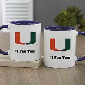 NCAA Miami Hurricanes Personalized Coffee Mug 11oz Blue