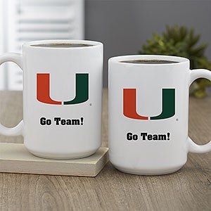 NCAA Miami Hurricanes Personalized Coffee Mug 15oz White