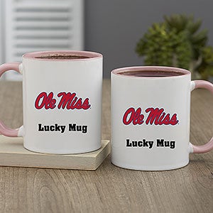 NCAA Ole Miss Rebels Personalized Coffee Mug 11oz Pink