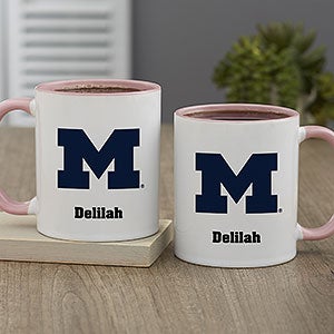 NCAA Michigan Wolverines Personalized Coffee Mug 11oz Pink