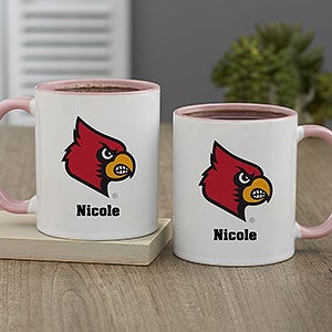 NCAA Louisville Cardinals Personalized Coffee Mug 11oz Pink