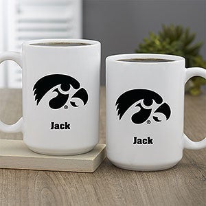 NCAA Iowa Hawkeyes Personalized Coffee Mug 15 oz. - White
