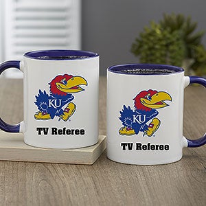 NCAA Kansas Jayhawks Personalized Coffee Mug 11oz Blue
