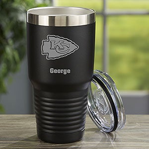 NFL Kansas City Chiefs Personalized 30 oz Black Stainless Steel Tumbler