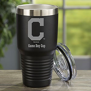 MLB Cleveland Guardians Personalized 30 oz. Black Stainless Steel Tumbler