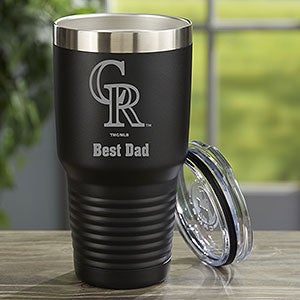 MLB Colorado Rockies Personalized 30 oz. Black Stainless Steel Tumbler