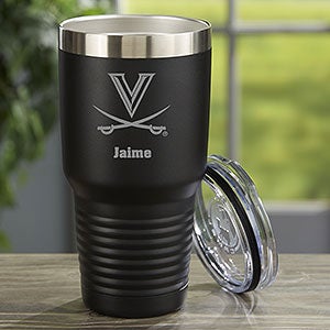 NCAA Virginia Cavaliers Personalized 30 oz. Black Stainless Steel Tumbler