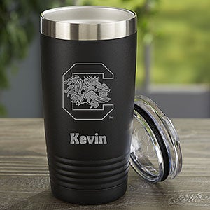 NCAA South Carolina Gamecocks Personalized 20oz Black Stainless Steel Tumbler