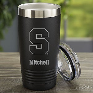 NCAA Syracuse Orange Personalized 20 oz. Black Stainless Steel Tumbler
