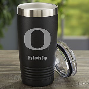 NCAA Oregon Ducks Personalized 20 oz. Black Stainless Steel Tumbler
