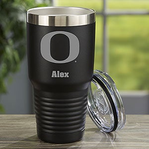NCAA Oregon Ducks Personalized 30 oz. Black Stainless Steel Tumbler
