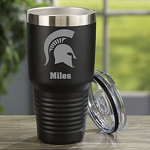 NCAA Michigan State Spartans Personalized 30oz Black Stainless Steel Tumbler