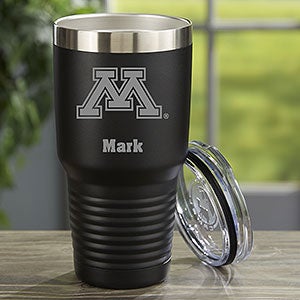 NCAA Minnesota Golden Gophers Personalized 30 oz. Black Stainless Steel Tumbler
