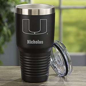 NCAA Miami Hurricanes Personalized 30oz Black Stainless Steel Tumbler