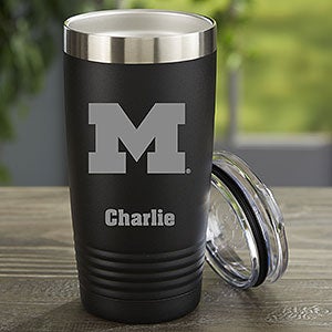 NCAA Michigan Wolverines Personalized 20 oz. Black Stainless Steel Tumbler
