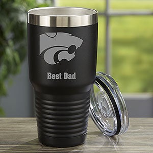 NCAA Kansas State Wildcats Personalized 30oz Black Stainless Steel Tumbler