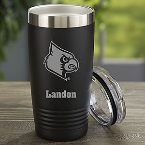 NCAA Louisville Cardinals Personalized 20 oz. Black Stainless Steel Tumbler