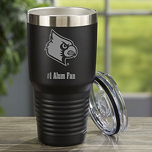 NCAA Louisville Cardinals Personalized 30 oz. Black Stainless Steel Tumbler