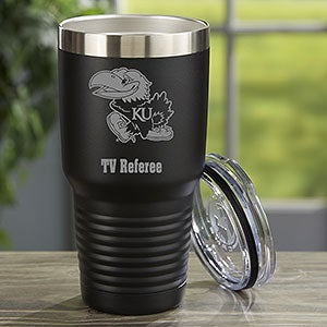 NCAA Kansas Jayhawks Personalized 30oz Black Stainless Steel Tumbler