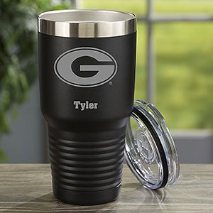 NCAA Georgia Bulldogs Personalized 30 oz. Black Stainless Steel Tumbler