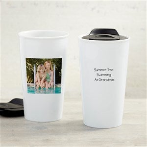 Family Photo Personalized Double-Walled Ceramic Travel Mug