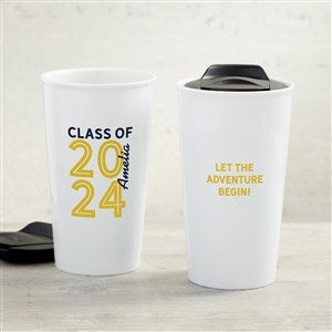 Graduating Class of Personalized Double-Walled Ceramic Travel Mug