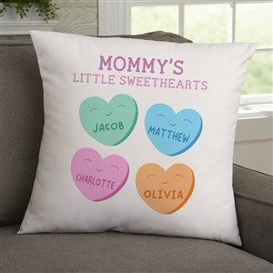 Grandma's Sweethearts Personalized 18x18 Velvet Throw Pillow